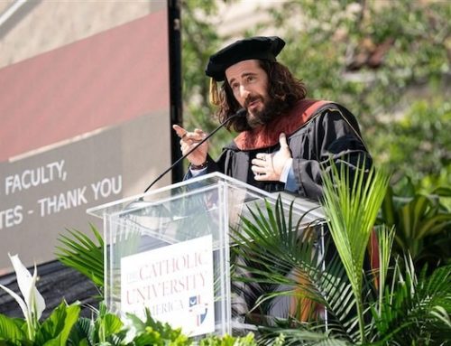 ‘Jesus’ speaks to grads at CUA: ‘Preach the Gospel by the life you live’