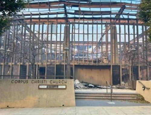 Out of the ashes: Tabernacle rescued from ruins of LA church, with Blessed Sacrament intact