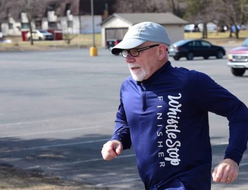 Deacon on the run, heading for the Boston Marathon